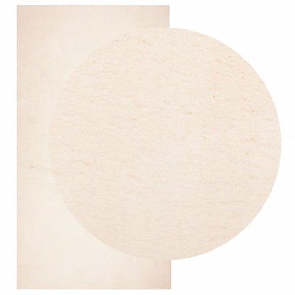 Rug HUARTE Short Pile Soft and Washable Beige 60x110 cm