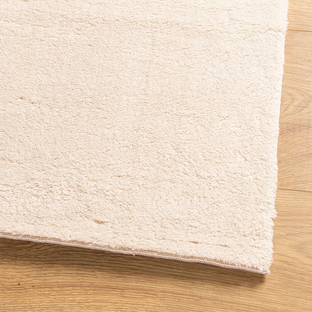 Rug HUARTE Short Pile Soft and Washable Beige 160x160 cm
