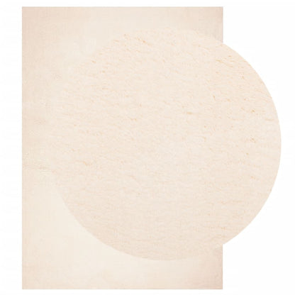 Rug HUARTE Short Pile Soft and Washable Beige 160x230 cm