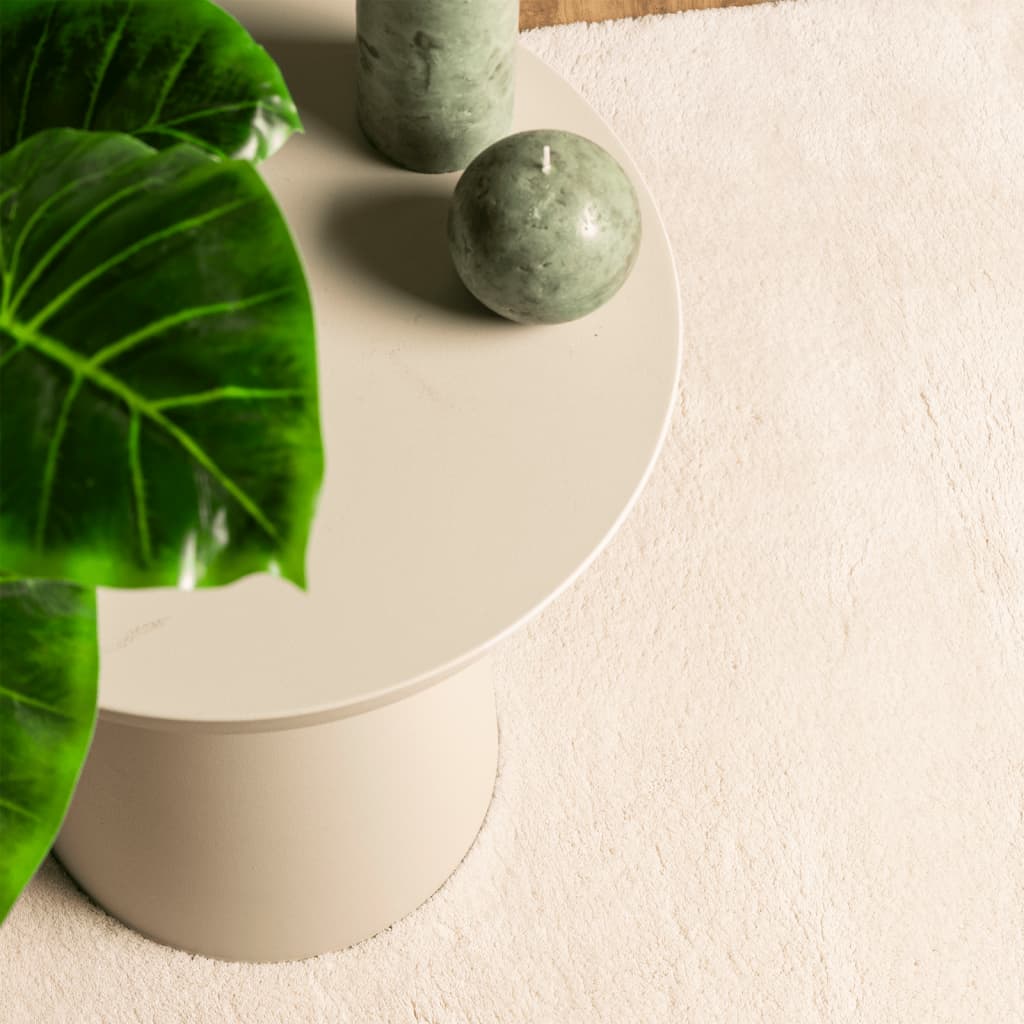 Rug HUARTE Short Pile Soft and Washable Beige 240x240 cm