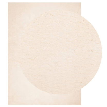 Rug HUARTE Short Pile Soft and Washable Beige 240x340 cm