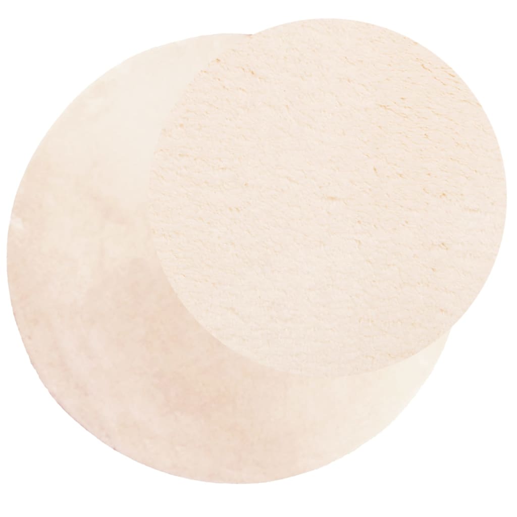 Rug HUARTE Short Pile Soft and Washable Beige Ø 160 cm