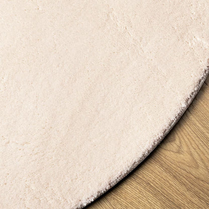 Rug HUARTE Short Pile Soft and Washable Beige Ø 160 cm