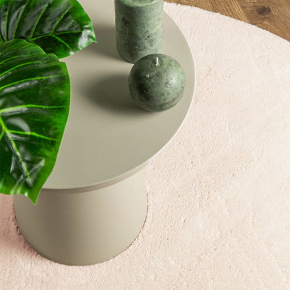 Rug HUARTE Short Pile Soft and Washable Beige Ø 160 cm