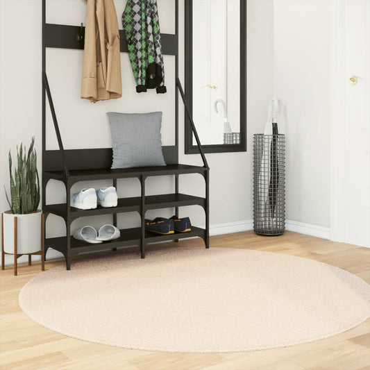 Rug HUARTE Short Pile Soft and Washable Beige Ø 160 cm