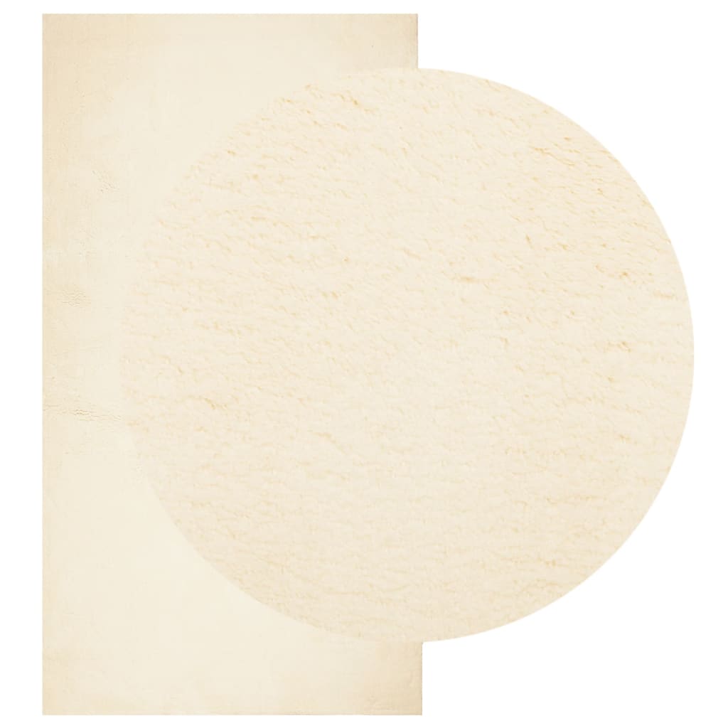 Rug HUARTE Short Pile Soft and Washable Cream 60x110 cm