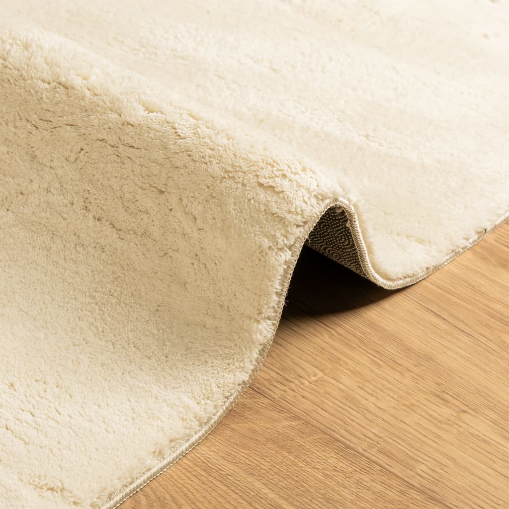 Rug HUARTE Short Pile Soft and Washable Cream 80x200 cm