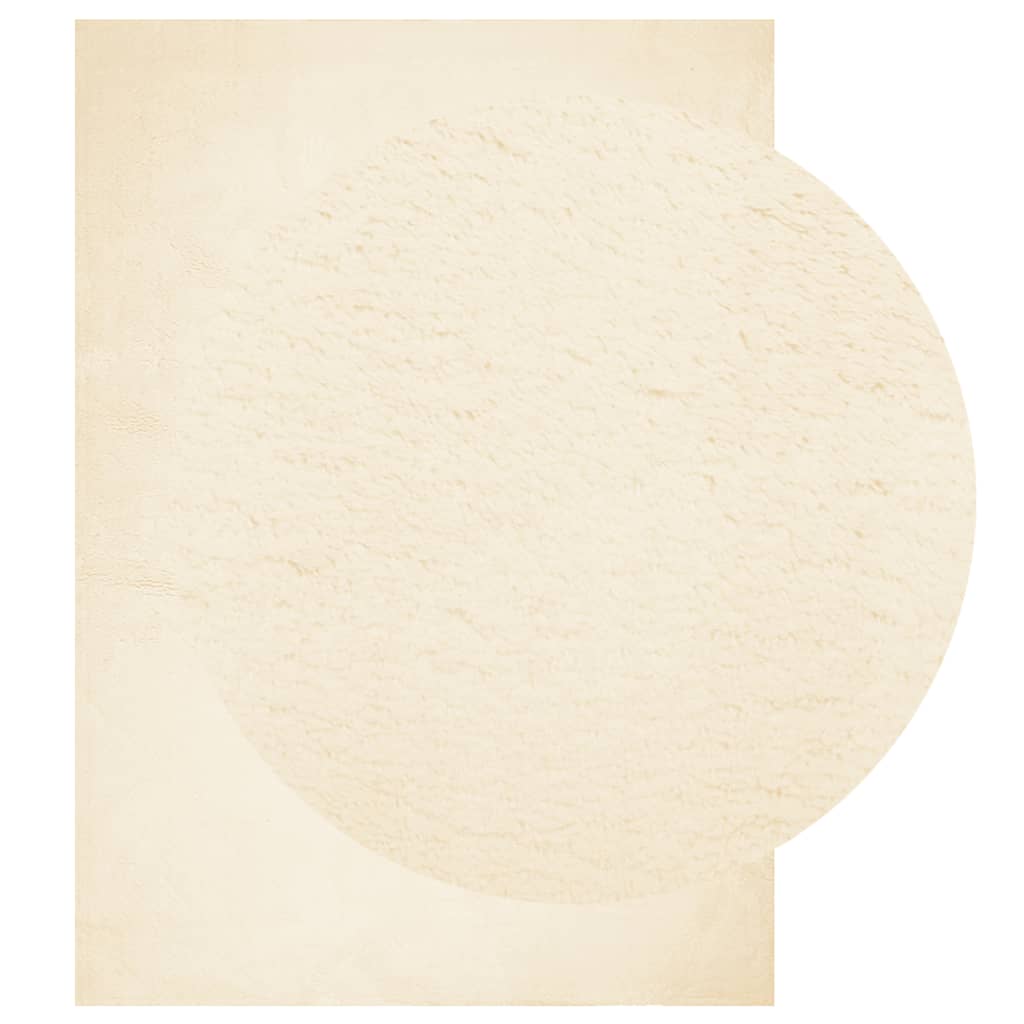 Rug HUARTE Short Pile Soft and Washable Cream 140x200 cm