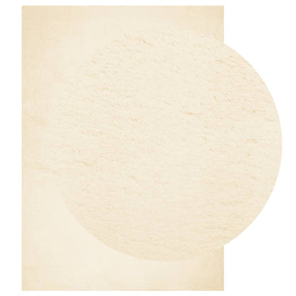 Rug HUARTE Short Pile Soft and Washable Cream 140x200 cm