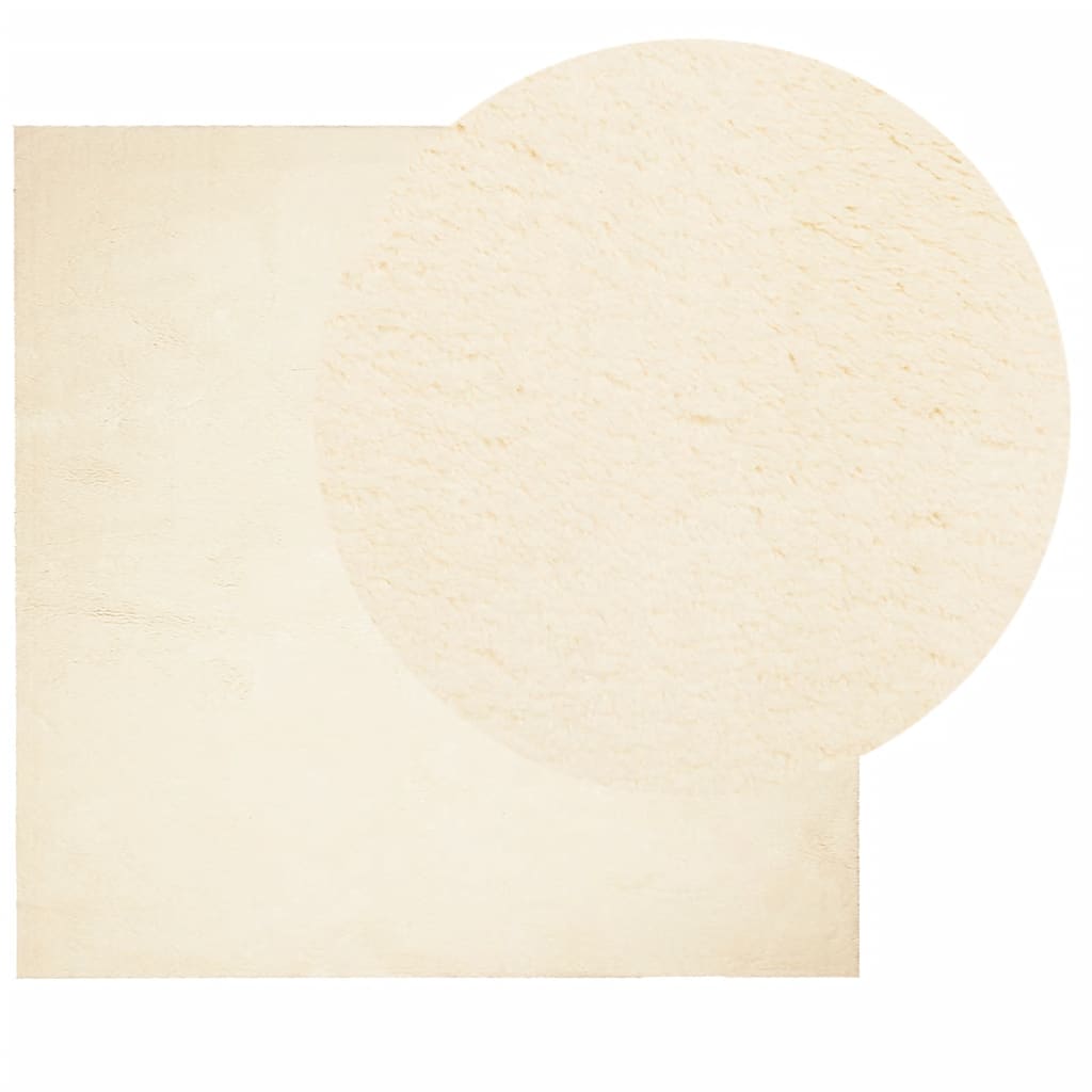 Rug HUARTE Short Pile Soft and Washable Cream 160x160 cm