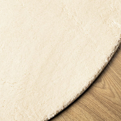 Rug HUARTE Short Pile Soft and Washable Cream Ø 80 cm
