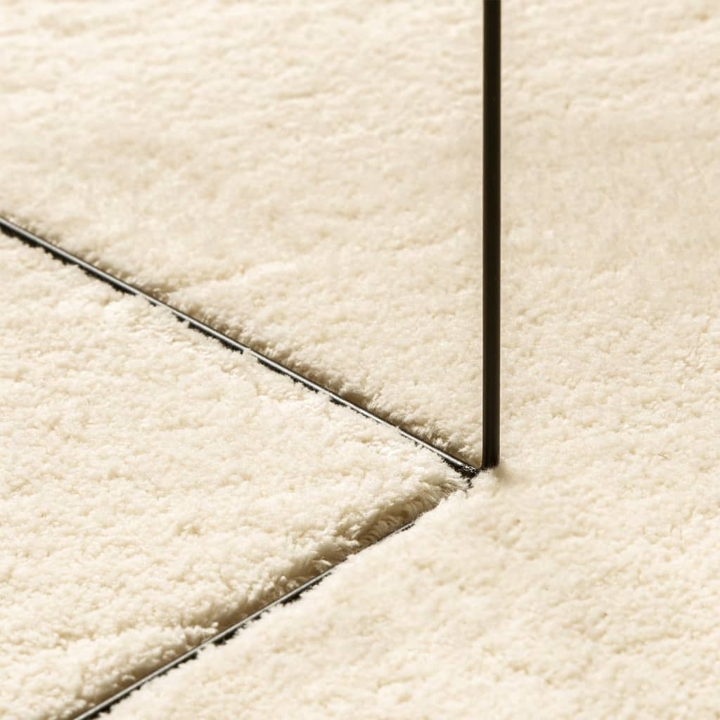 Rug HUARTE Short Pile Soft and Washable Cream Ø 80 cm