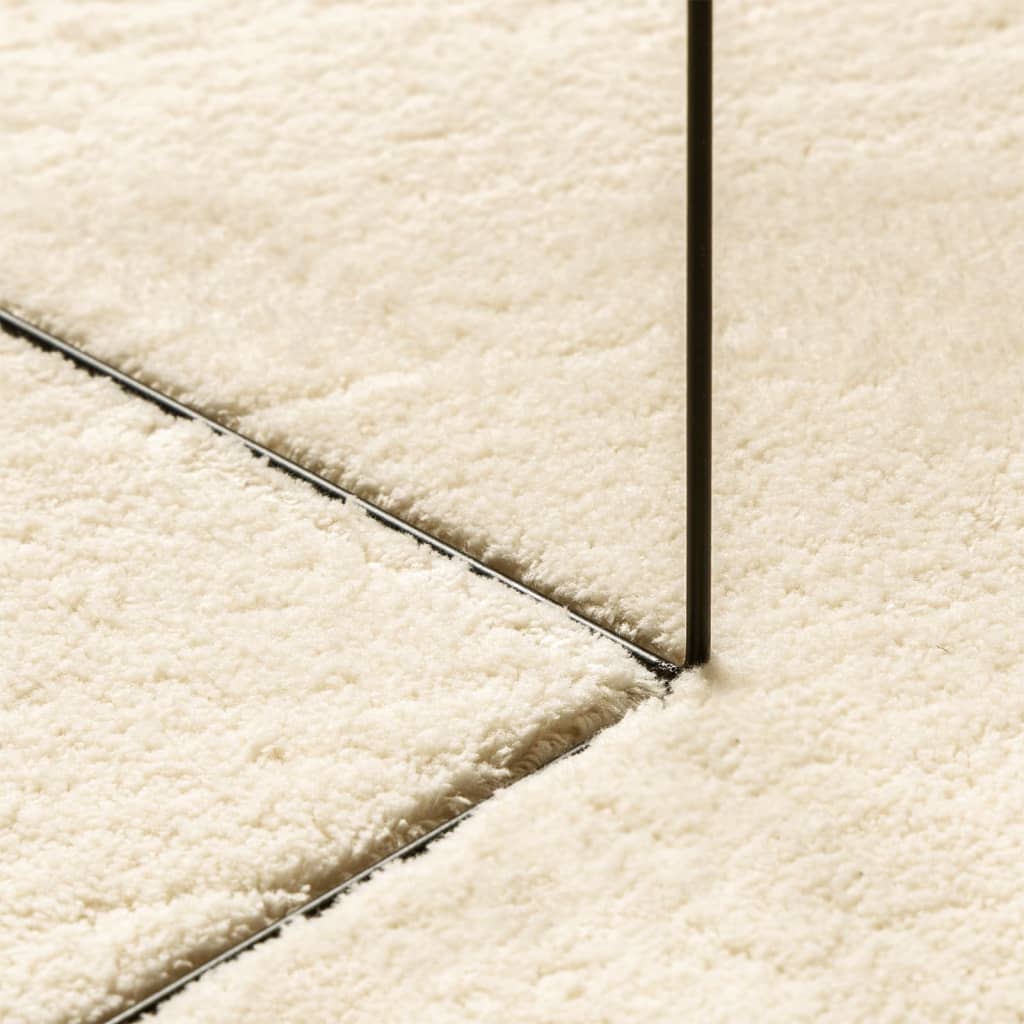 Rug HUARTE Short Pile Soft and Washable Cream Ø 100 cm
