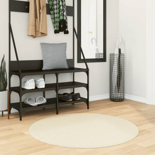 Rug HUARTE Short Pile Soft and Washable Cream Ø 100 cm