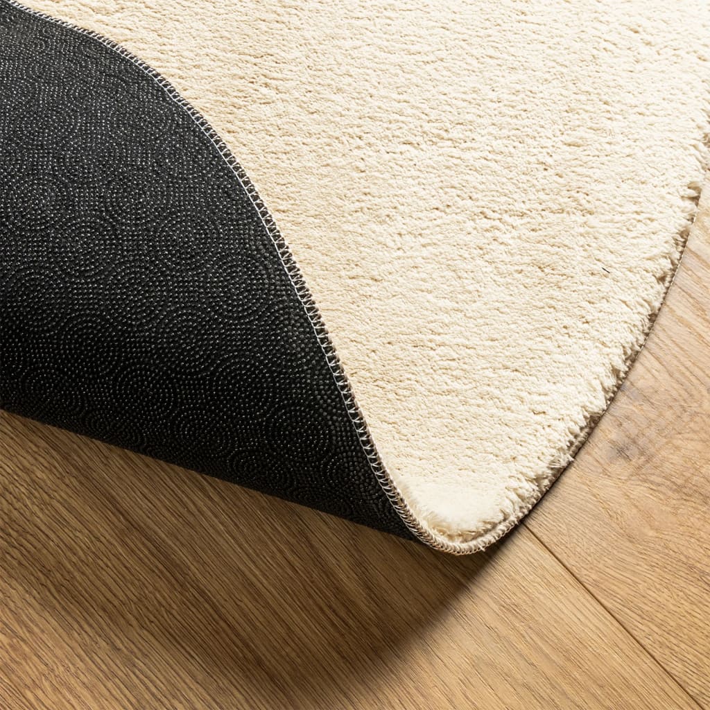 Rug HUARTE Short Pile Soft and Washable Cream Ø 200 cm