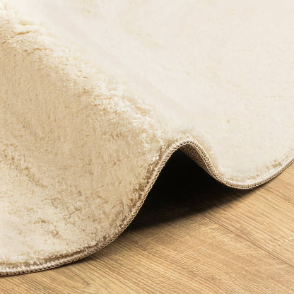 Rug HUARTE Short Pile Soft and Washable Cream Ø 200 cm