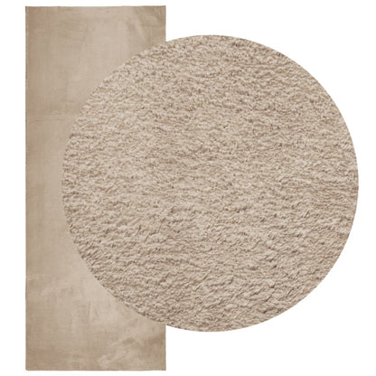 Rug HUARTE Short Pile Soft and Washable Sand 80x200 cm
