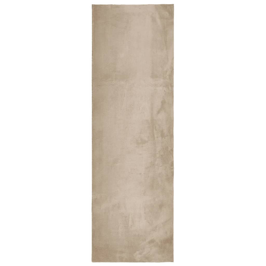 Rug HUARTE Short Pile Soft and Washable Sand 80x250 cm