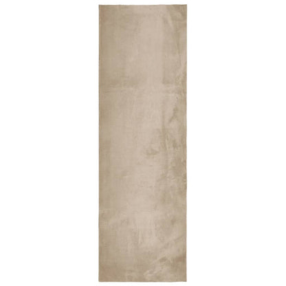 Rug HUARTE Short Pile Soft and Washable Sand 80x250 cm