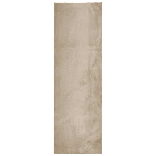 Rug HUARTE Short Pile Soft and Washable Sand 80x250 cm