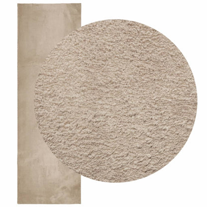 Rug HUARTE Short Pile Soft and Washable Sand 80x250 cm