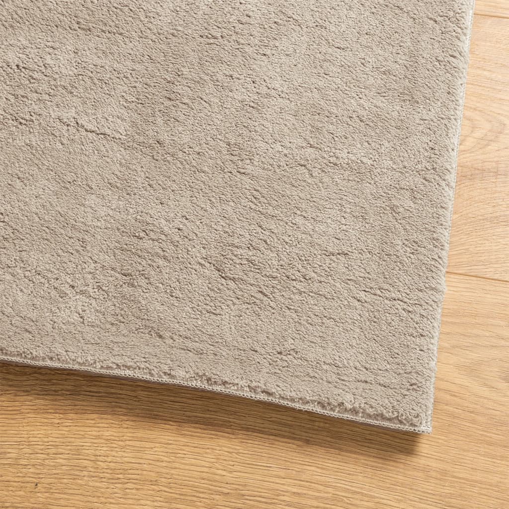 Rug HUARTE Short Pile Soft and Washable Sand 100x200 cm
