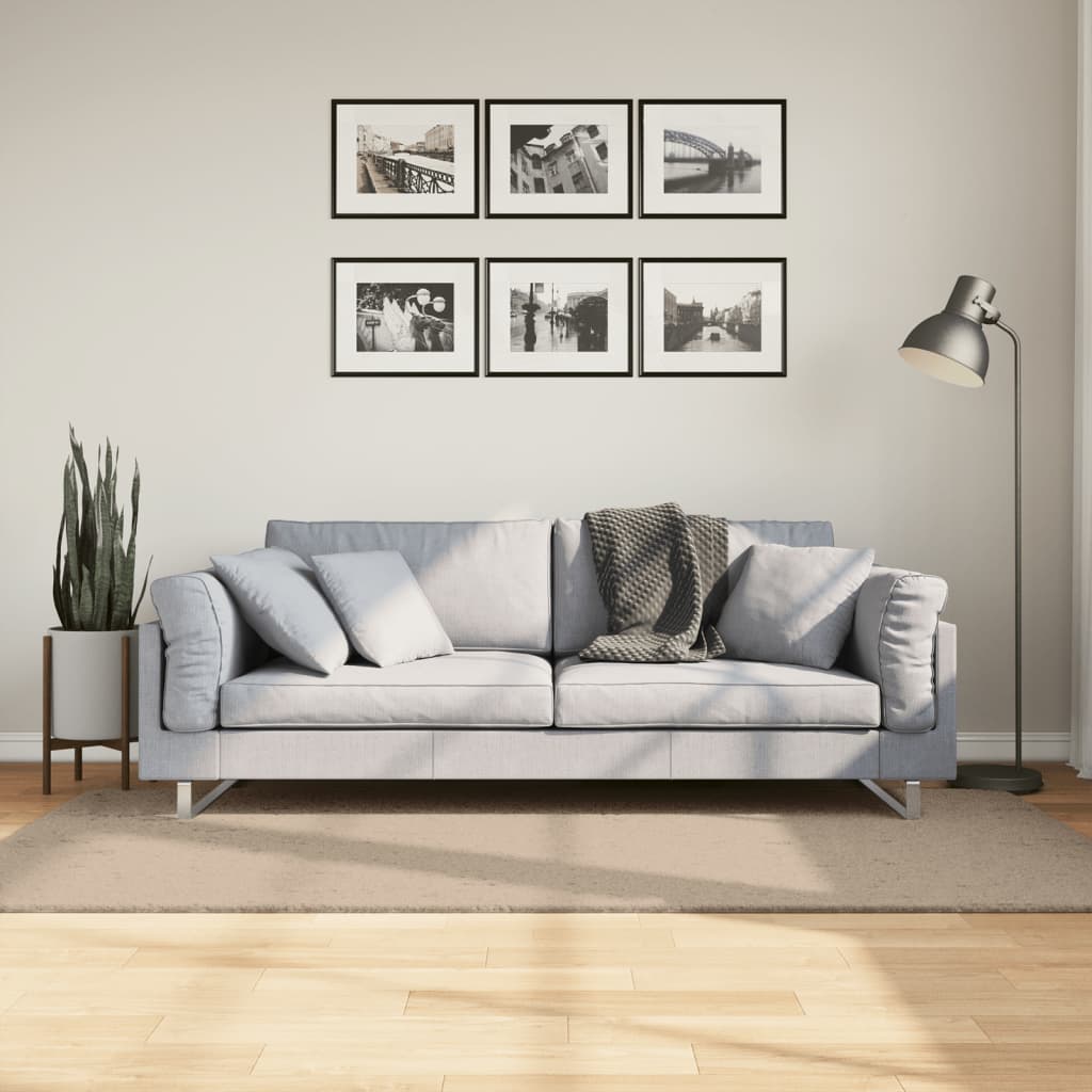 Rug HUARTE Short Pile Soft and Washable Sand 100x200 cm