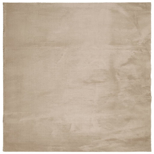 Rug HUARTE Short Pile Soft and Washable Sand 120x120 cm