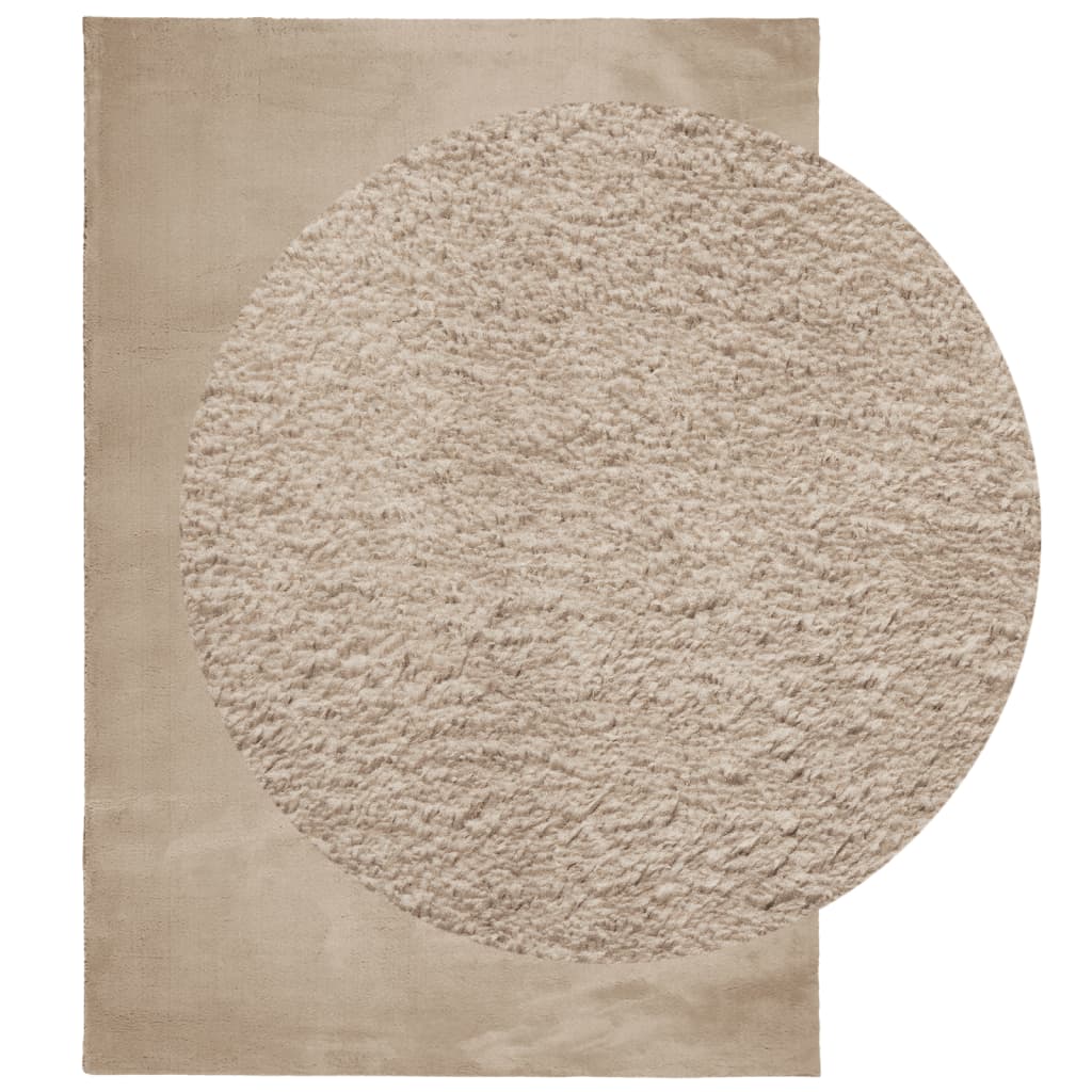 Rug HUARTE Short Pile Soft and Washable Sand 120x170 cm