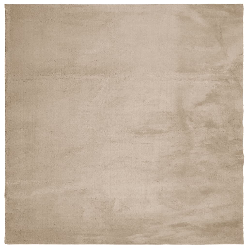 Rug HUARTE Short Pile Soft and Washable Sand 160x160 cm