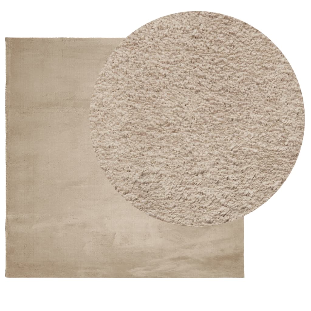 Rug HUARTE Short Pile Soft and Washable Sand 160x160 cm