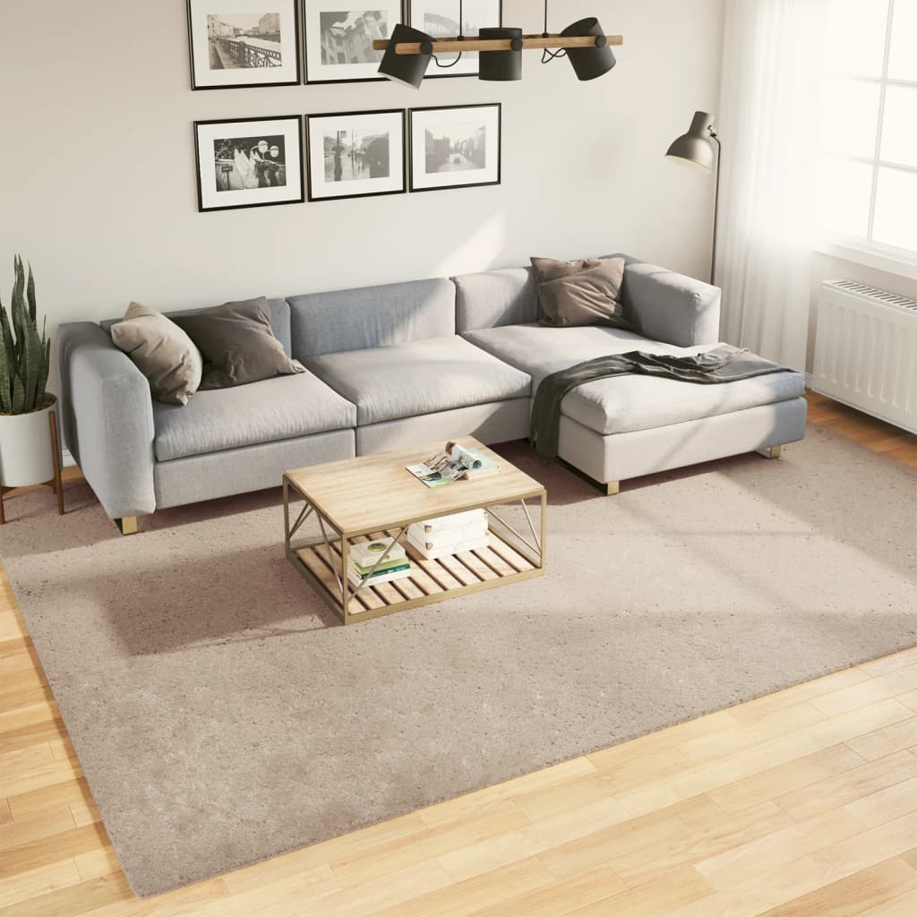 Rug HUARTE Short Pile Soft and Washable Sand 240x340 cm
