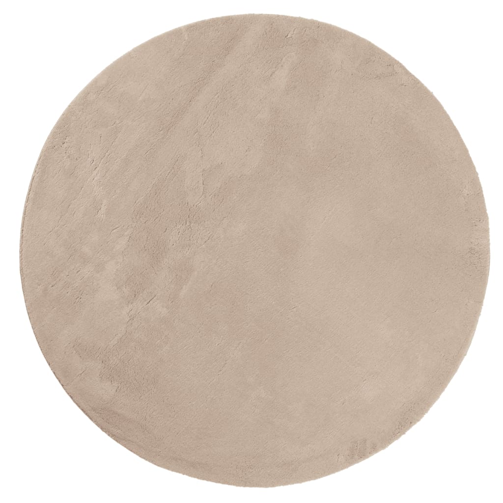 Rug HUARTE Short Pile Soft and Washable Sand Ø 120 cm