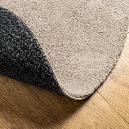 Rug HUARTE Short Pile Soft and Washable Sand Ø 120 cm