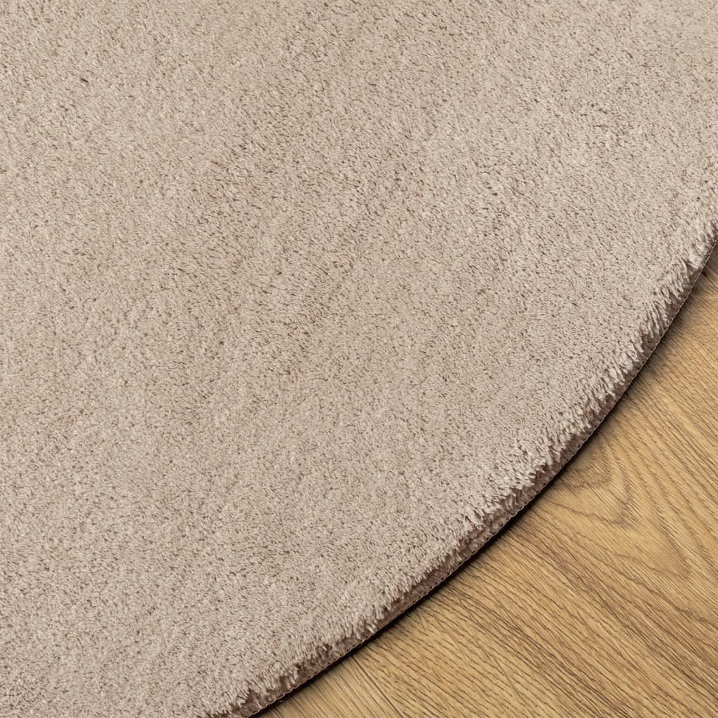 Rug HUARTE Short Pile Soft and Washable Sand Ø 160 cm