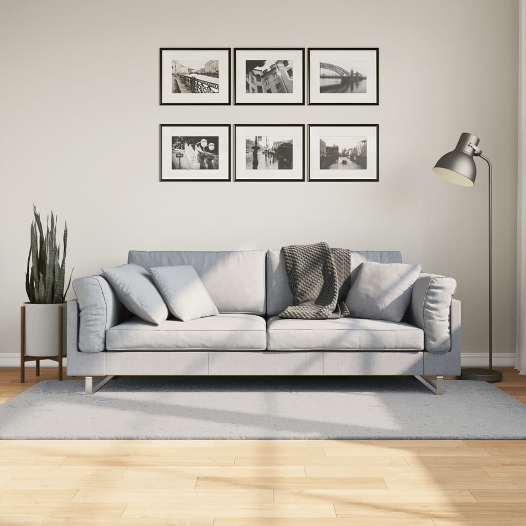 Rug HUARTE Short Pile Soft and Washable Grey 100x200 cm