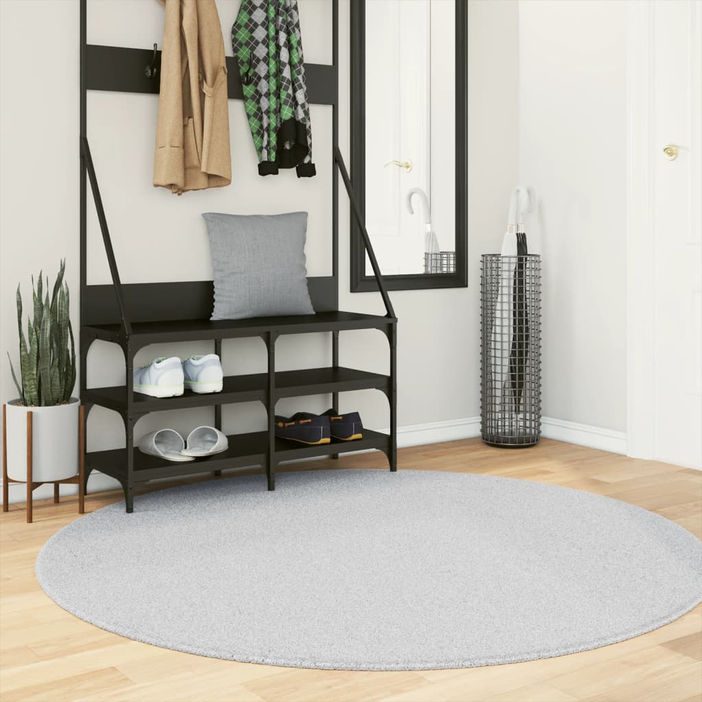 Rug HUARTE Short Pile Soft and Washable Grey Ø 160 cm