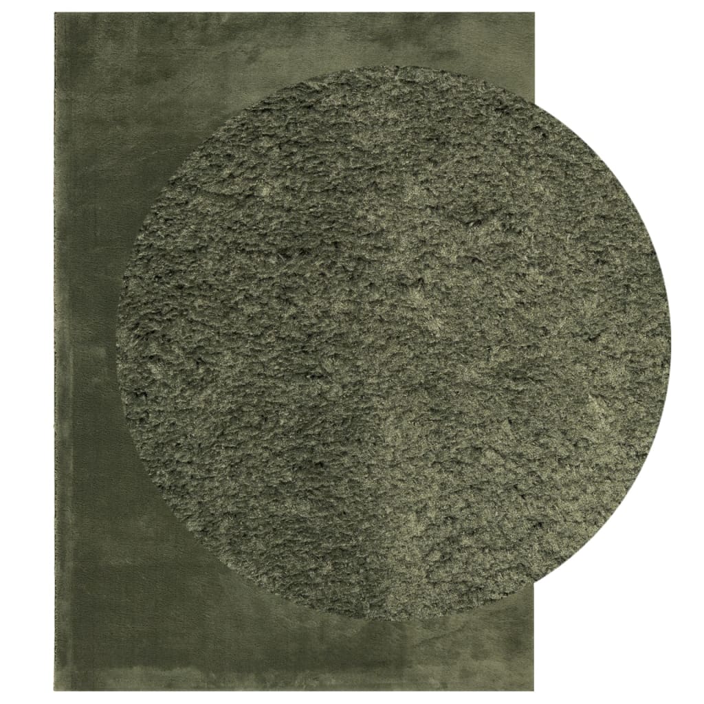 Rug HUARTE Short Pile Soft and Washable Forest Green 120x170 cm