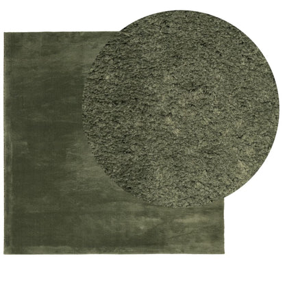 Rug HUARTE Short Pile Soft and Washable Forest Green 200x200 cm