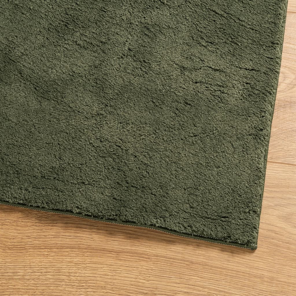 Rug HUARTE Short Pile Soft and Washable Forest Green 200x280 cm