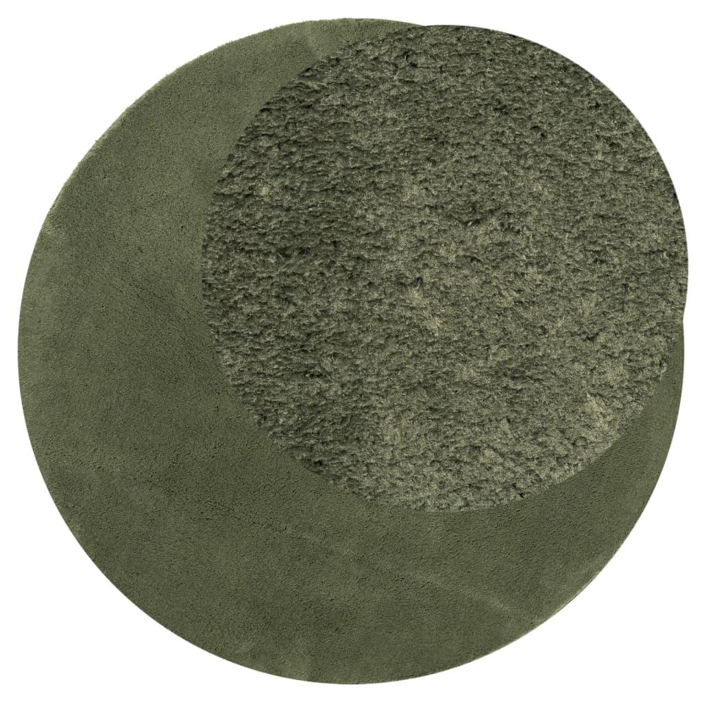 Rug HUARTE Short Pile Soft and Washable Forest Green Ø 100 cm