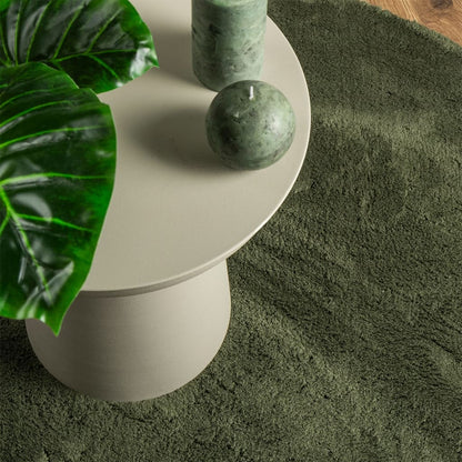 Rug HUARTE Short Pile Soft and Washable Forest Green Ø 100 cm