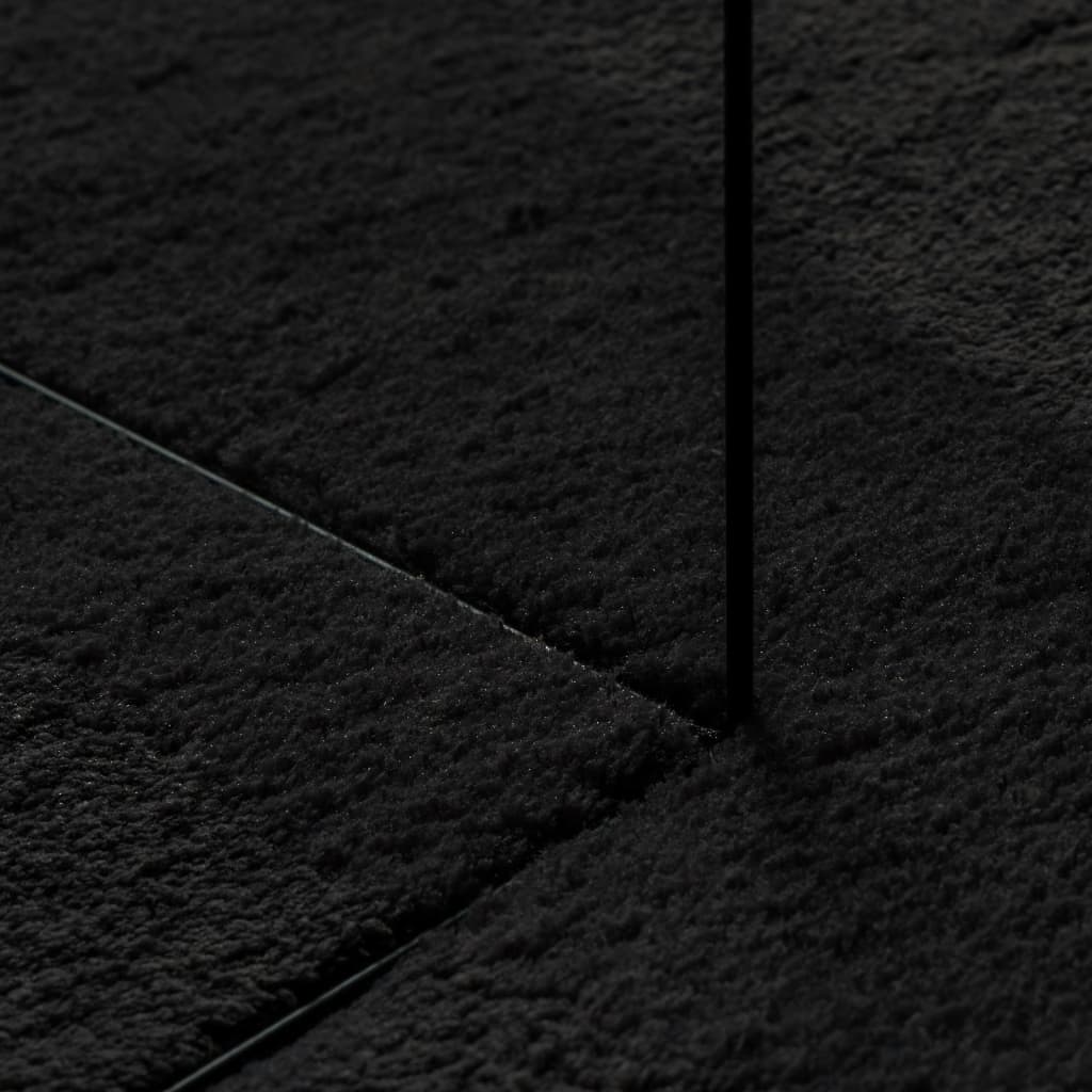 Rug HUARTE Short Pile Soft and Washable Black 80x150 cm