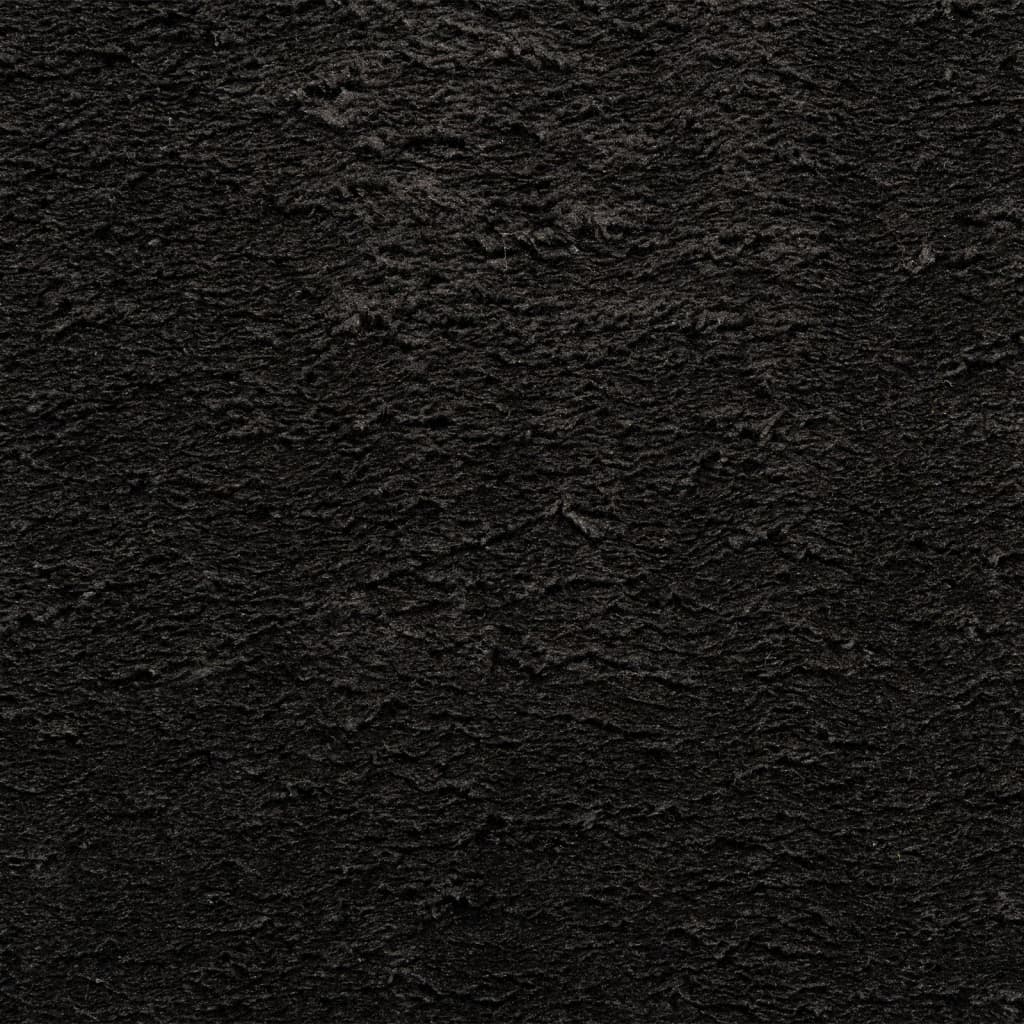 Rug HUARTE Short Pile Soft and Washable Black 80x250 cm