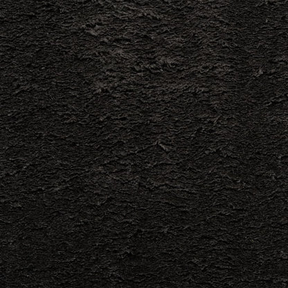 Rug HUARTE Short Pile Soft and Washable Black 120x120 cm