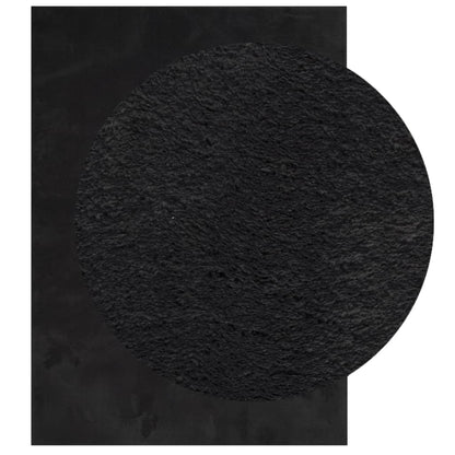 Rug HUARTE Short Pile Soft and Washable Black 120x170 cm