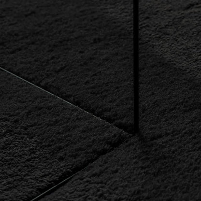 Rug HUARTE Short Pile Soft and Washable Black 140x200 cm