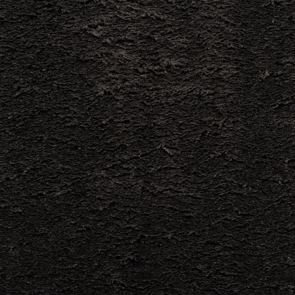 Rug HUARTE Short Pile Soft and Washable Black 140x200 cm