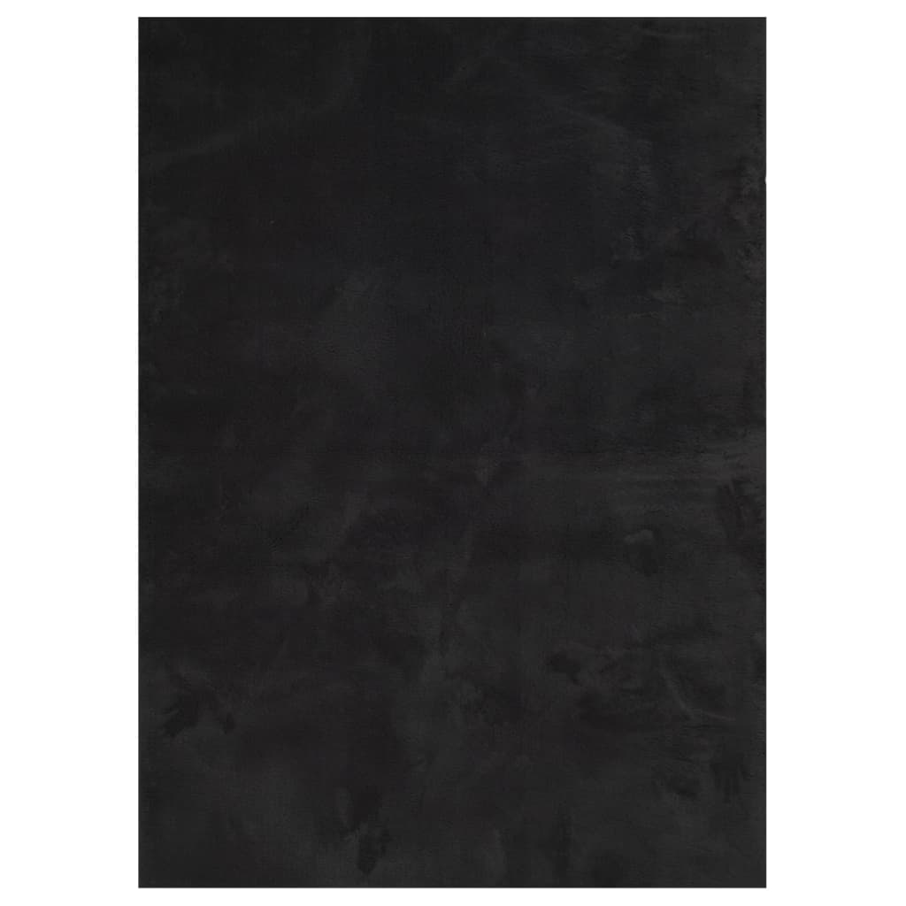 Rug HUARTE Short Pile Soft and Washable Black 160x230 cm