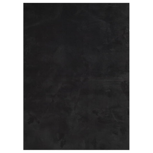 Rug HUARTE Short Pile Soft and Washable Black 160x230 cm